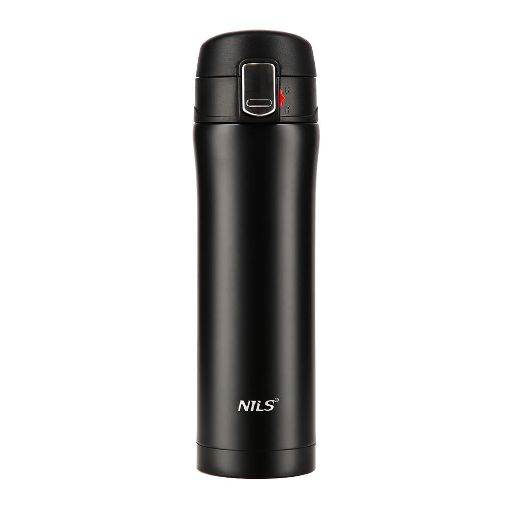 NILS Thermobecher 500 ml Edelstahl Schwarz Isolierbecher auslaufsicher