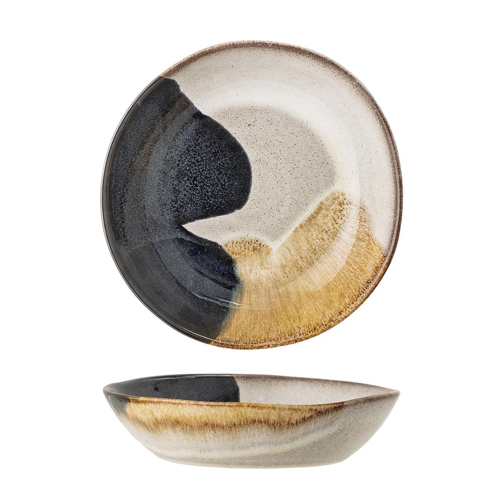 Bloomingville Jules Schüssel, Braun/Blau, 800ml, Steingut, dänisches Design