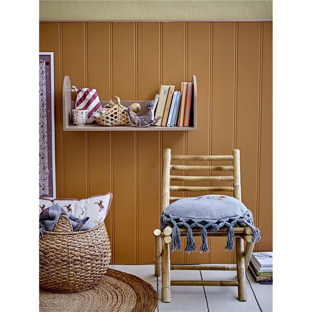 Bloomingville MINI Kissen Elinna Grau 35,5 cm Baumwolle Quasten Dekokissen Kuschelkissen dänisches Design