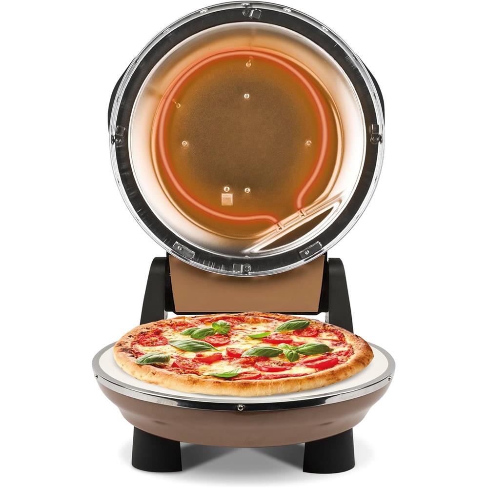 G3Ferrari elektrischer Pizzaofen Napoletana kupfer inkl. 2-ten Stein zum Überbacken im Deckel - Limited Edition bis 400 °C