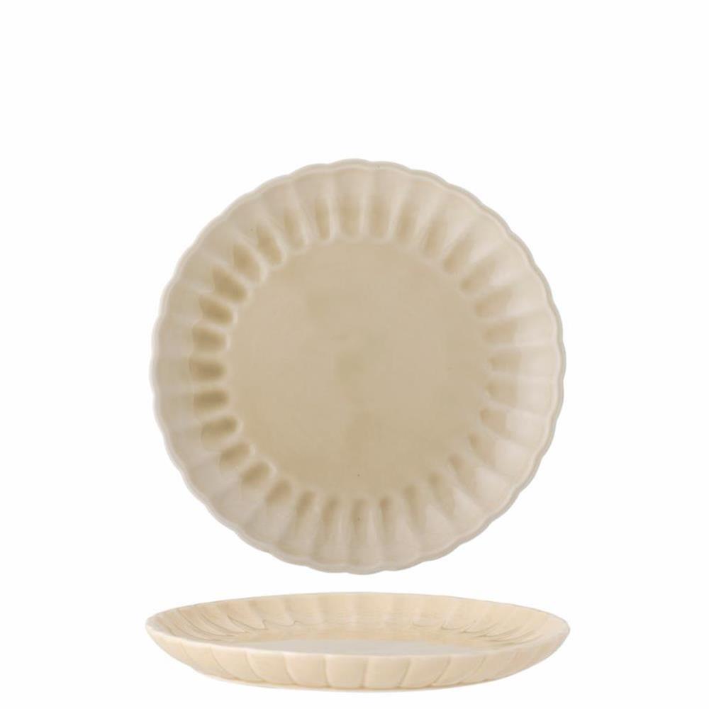 Bloomingville Latina Teller, Natur, 20 cm, Steingut, dänisches Design