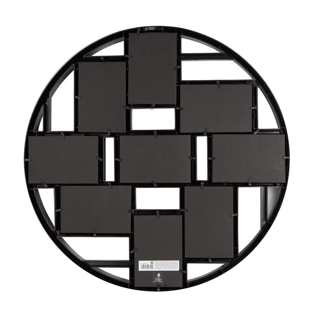 Umbra Luna Bilderrahmen Collage für 9 Fotos Schwarz Runde Fotowand für neun 10 x 15 cm Bilder Fotos