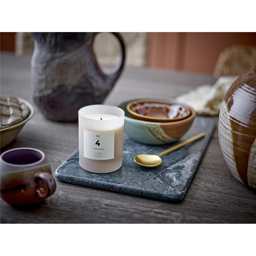 Bloomingville NO. 4 - Lemon Verbena Duftkerze, Natur, Natürliches Wachs, 210 G. - 50 Hour - Gift box - D8xH10 cm