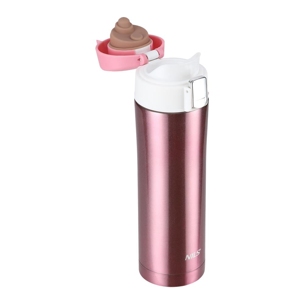 NILS Thermobecher 500 ml Edelstahl Rosa Isolierbecher auslaufsicher