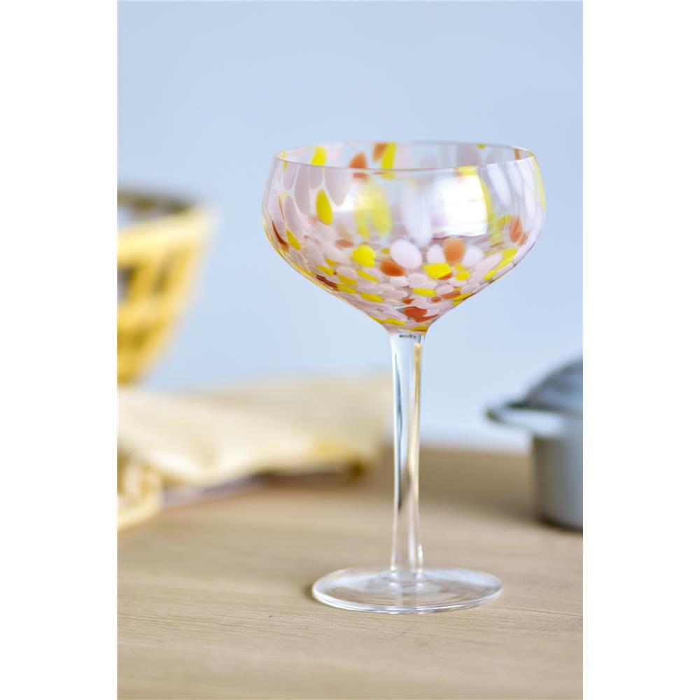 Bloomingville Lilya Cocktailglas in Rosa, 295ml, aus Glas