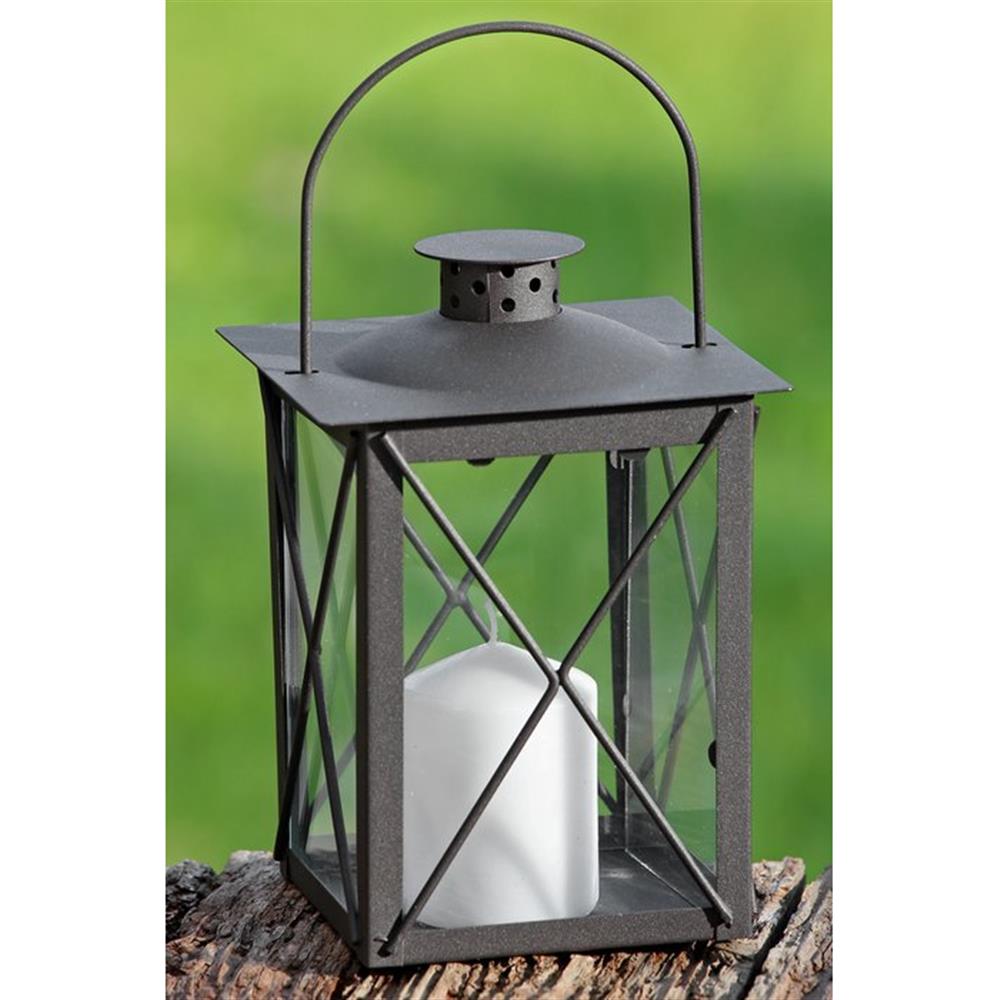 BOLTZE Laterne Farol Höhe 20 cm Windlicht in braun aus Metall