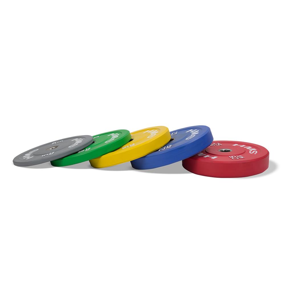 Hantelscheibe 10 kg Gummiert 50 mm Bumper Plate, 2 Stück | HMS CBR10