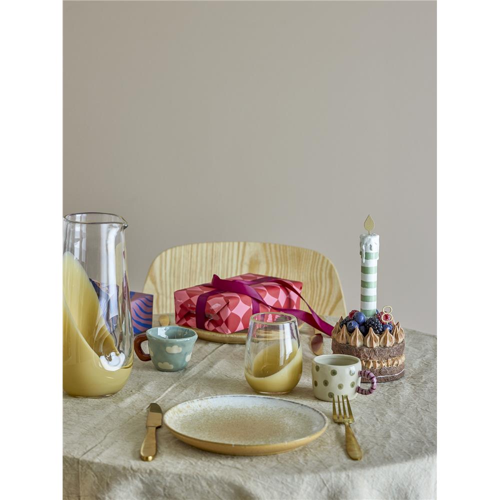 Bloomingville MINI Nini Tasse, Blau mit Wolken, Steingut, Kindertasse, dänisches Design