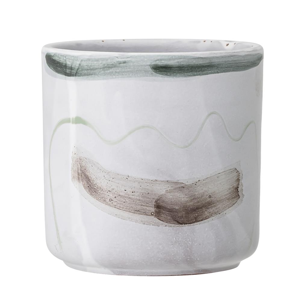Bloomingville Azura Blumentopf 12 x 12cm Weiß Terrakotta Übertopf Dekotopf dänisches Design