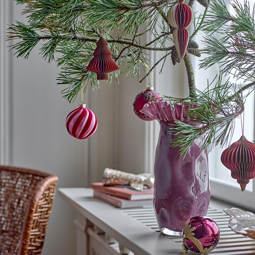 Bloomingville Suman Weihnachtskugeln Rot Glas 2er Set Christbaumschmuck