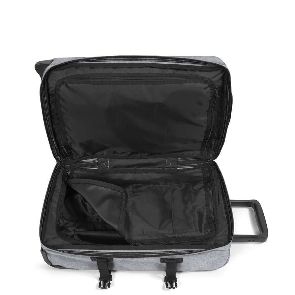 Eastpak TRANVERZ S, Kleiner Reisetrolley, Sunday Grey (grau), 42L, Rollkoffer mit 2 Rädern und TSA-Schloss