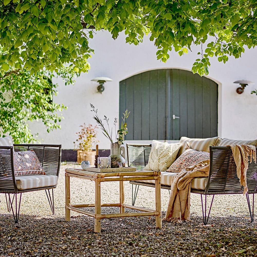 Bloomingville Emalie Kissen Braun 60x35 cm – Baumwolle & Polyester, gestickt