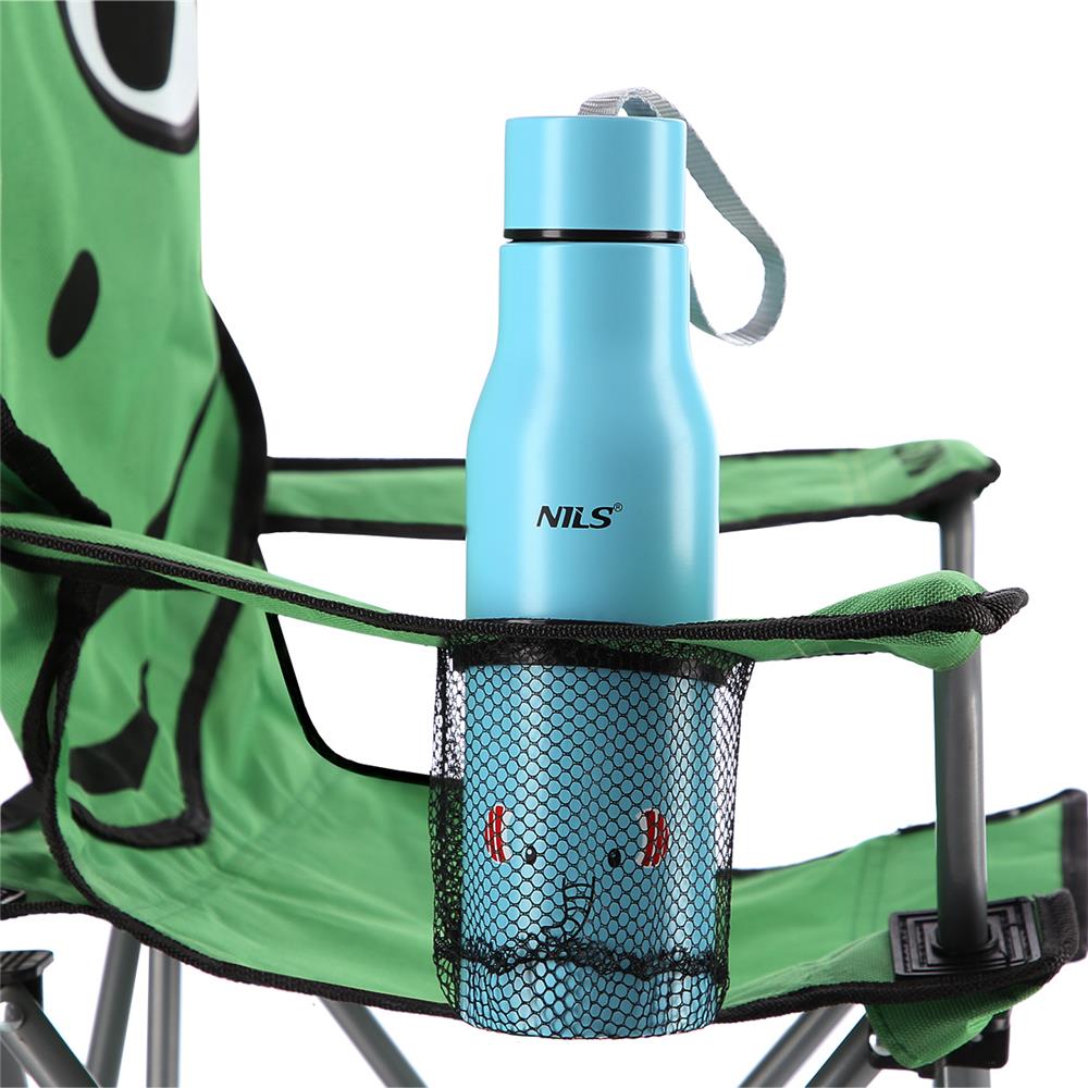 NILS CAMP Kinder Campingstuhl Frosch Design - faltbarer Outdoorstuhl für Garten, Camping & Strand