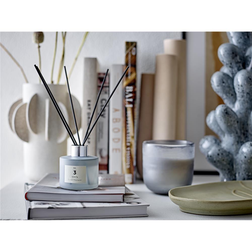 Bloomingville Innes Vase, Blau, Steingut, 18,5x36,5 cm, organische Form