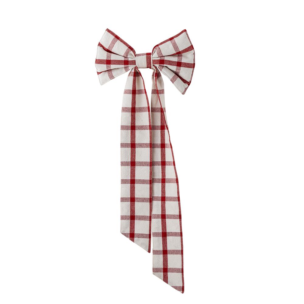 Bloomingville Ruby Weihnachtsschleife, Rot, Stoffschleife mit Clip 53 cm