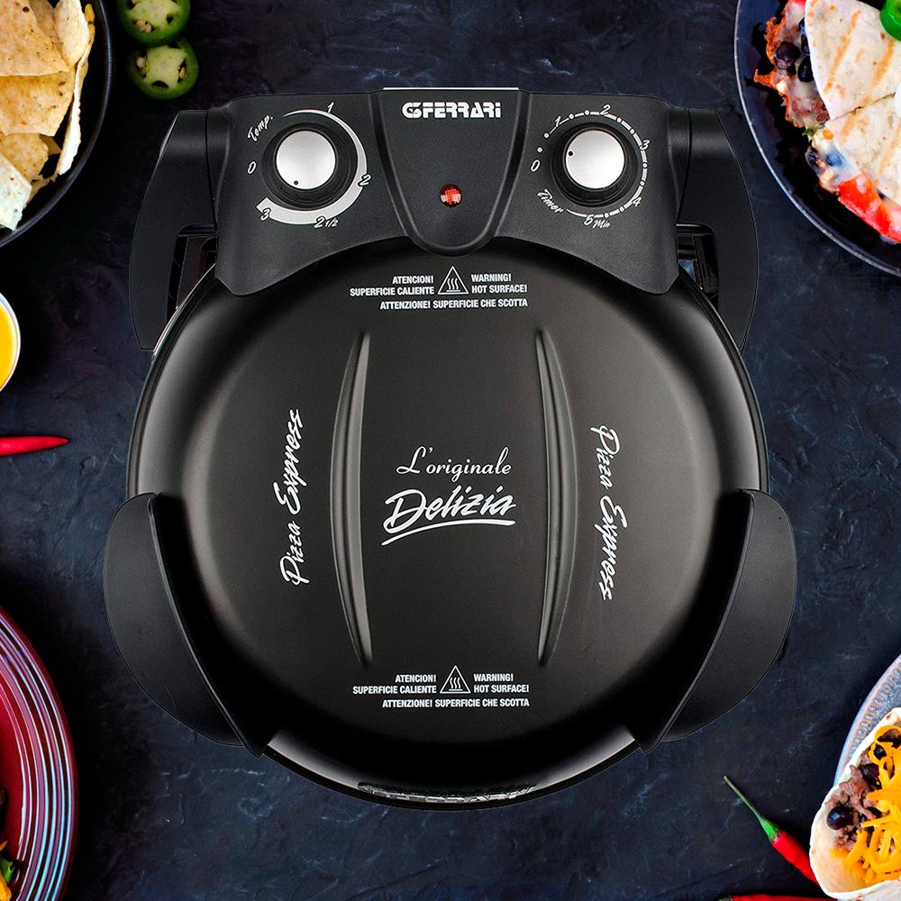 G3Ferrari elektrischer Pizzaofen Delizia 1200 W für Pizza Ø 31cm schwarz Pizzamaker mit feuerfestem Naturstein