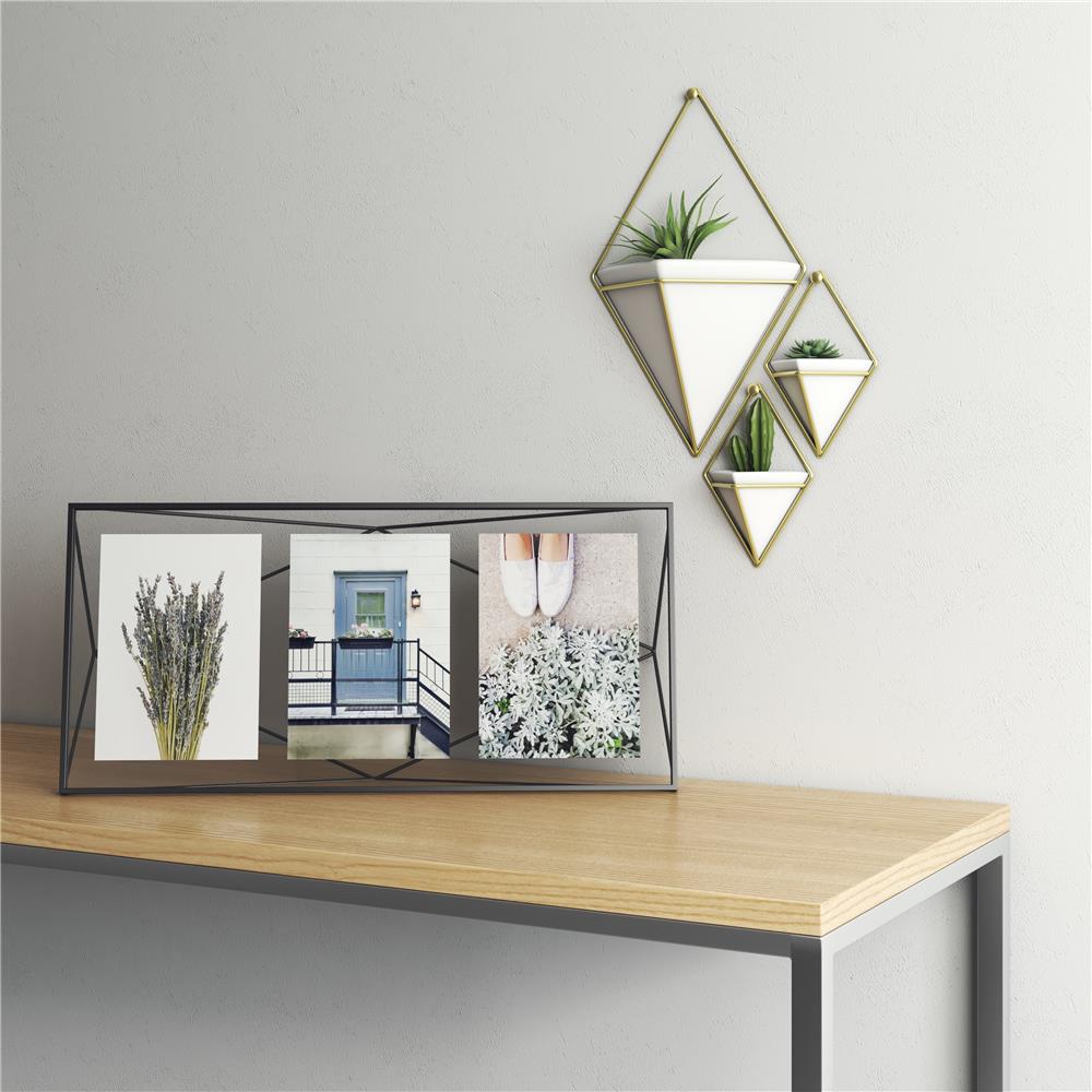 Umbra Prisma Geometrischer Bilderrahmen 48 x 23 x 8 cm zum Aufhängen oder Aufstellen Schwarz