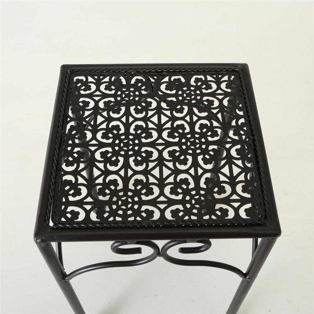 BOLTZE Beistelltische Broder 3er Set in Dunkelbraun aus Metall mit Ornamenten