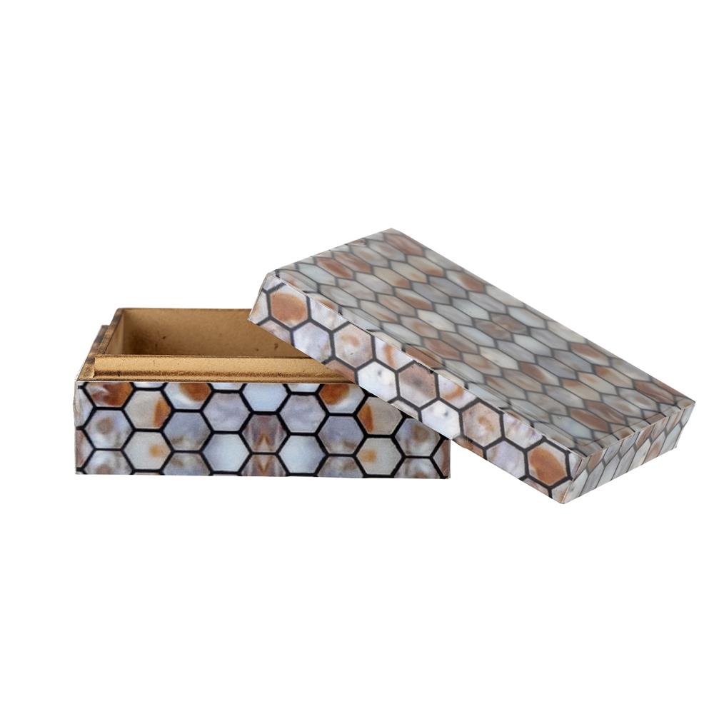 Bloomingville Domino Box mit Deckel – Praktische Aufbewahrung in Braun und Blau