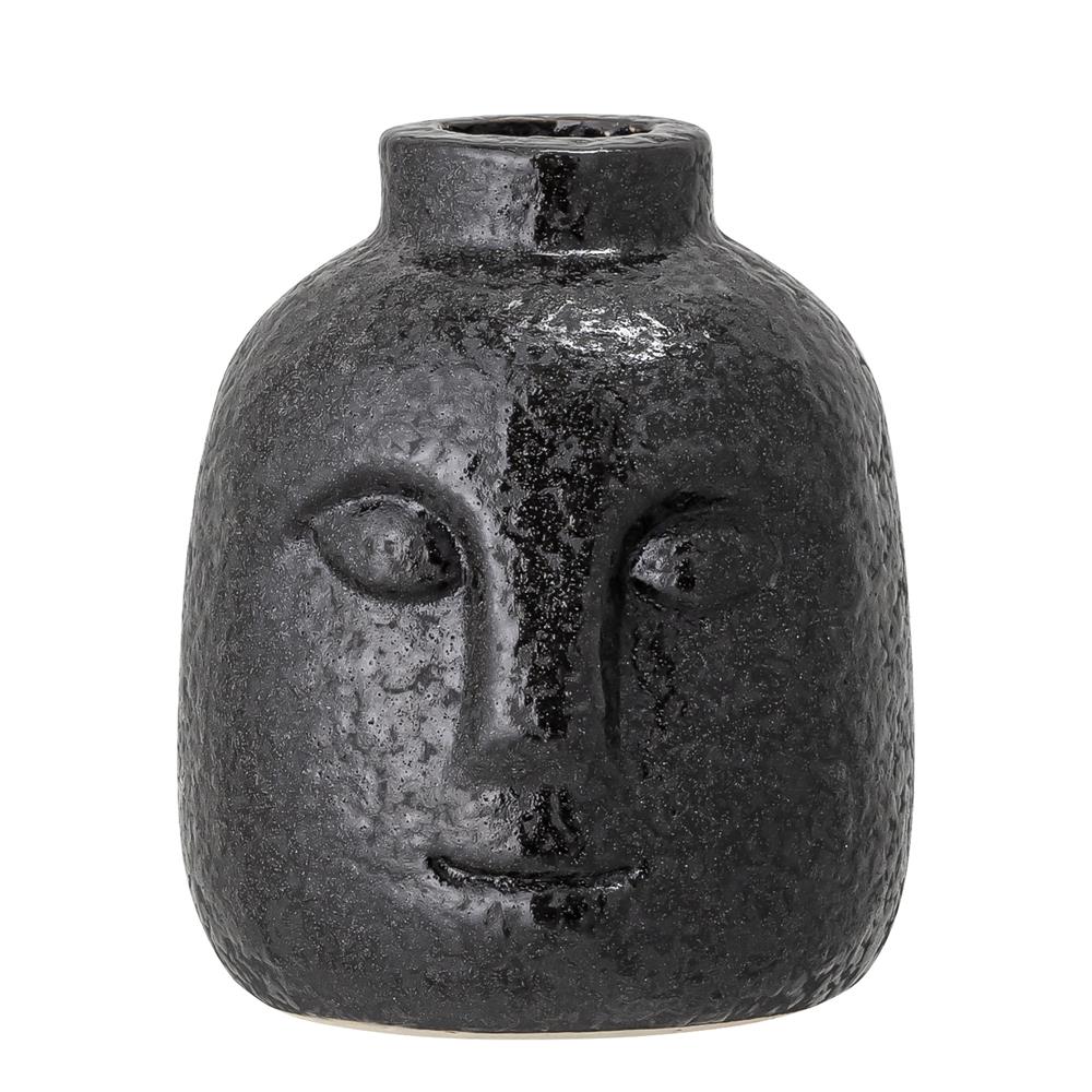 Bloomingville Eliot Kerzenständer Steingut Schwarz 8,5 x 9 x 7,5 cm Kerzenhalter