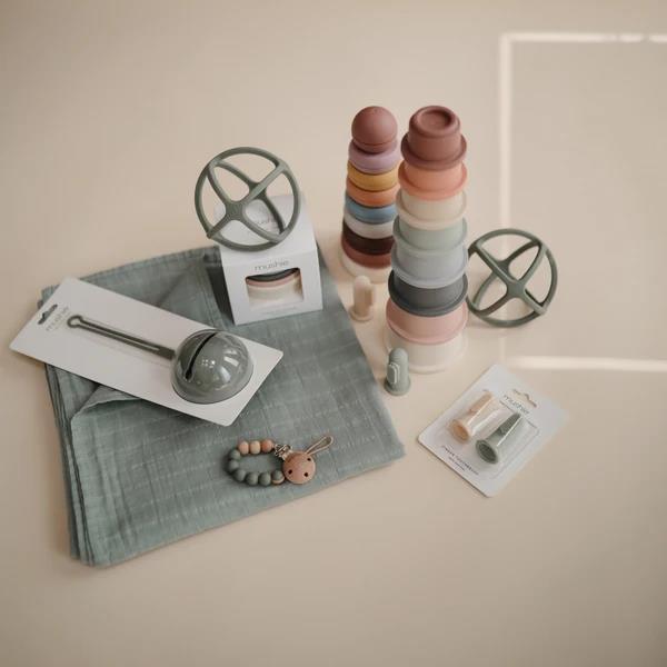 Mushie Motorik-Spielzeug Stapelbecher, Original, BPA-frei