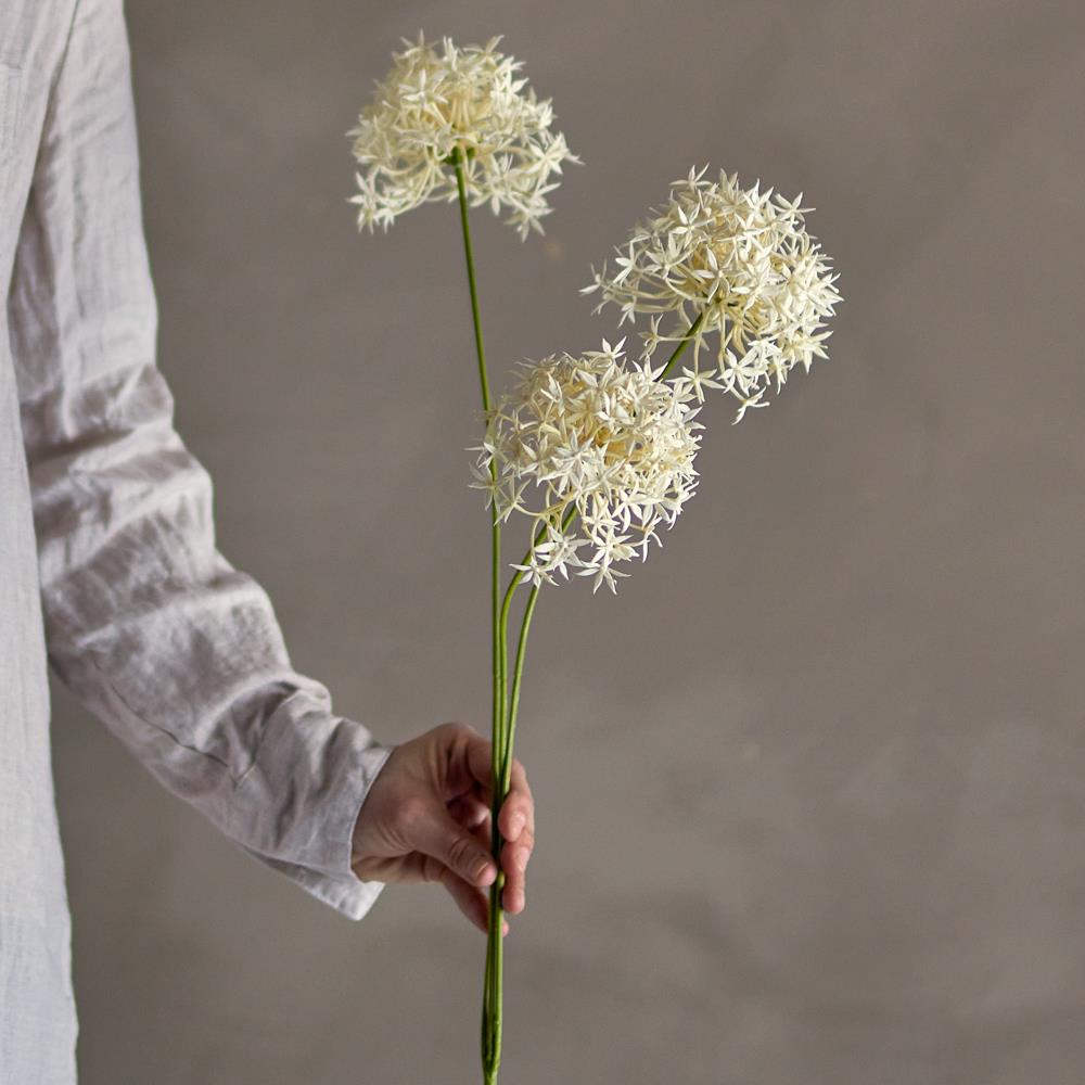 Bloomingville Allium Kunstblume Stiel Weiß 18x64cm