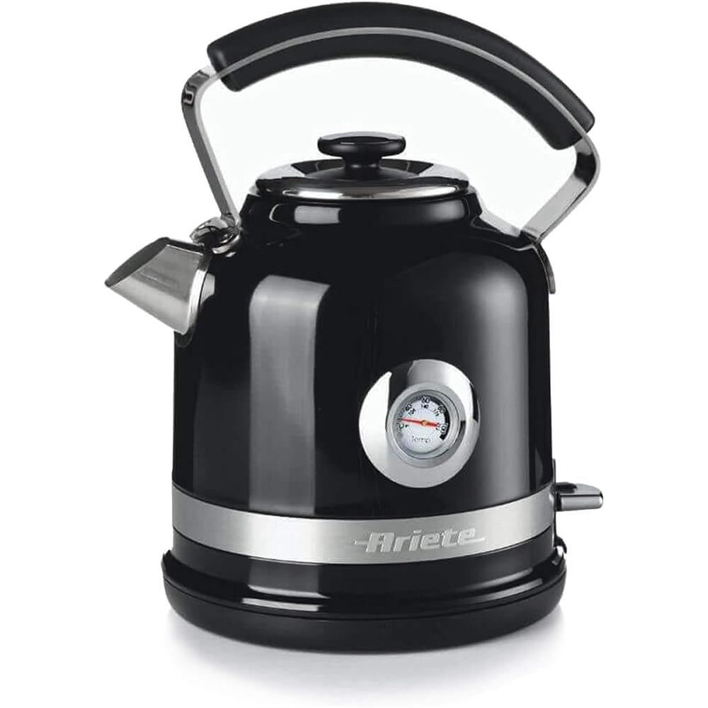 Ariete Moderna Wasserkocher, Schwarz, 1,7L, Edelstahlgehäuse, 2000W, Modernes Design
