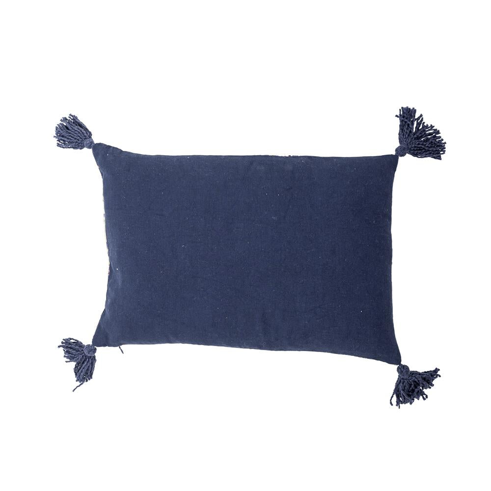 Bloomingville Adya Kissen 50x35 cm bunt - Dekokissen mit Pfauenmuster & Quasten