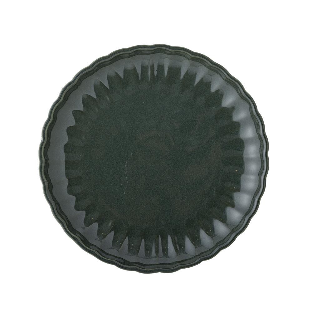 Bloomingville Latina Teller, Dunkelgrün, 20 cm, Steingut, dänisches Design