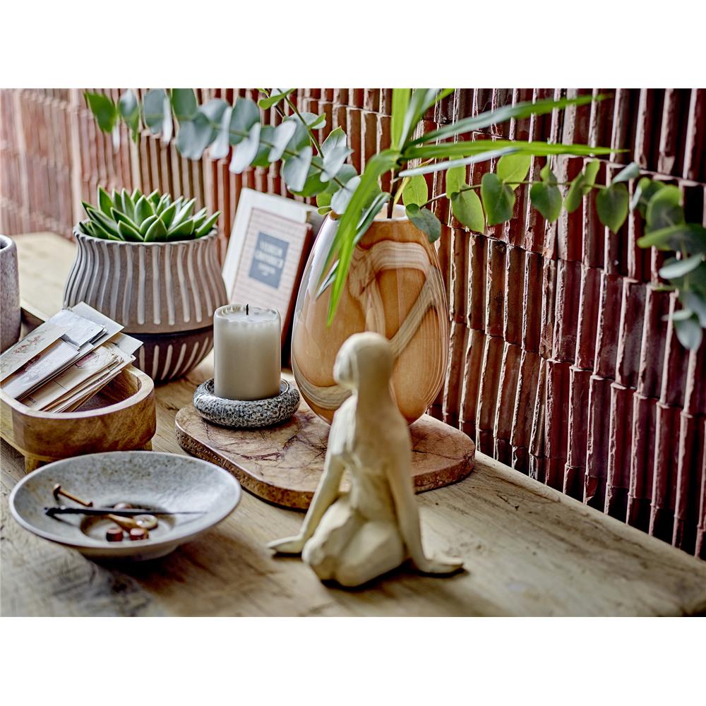 Bloomingville Shawl Vase in Orange, 23cm, aus Glas mundgeblasen