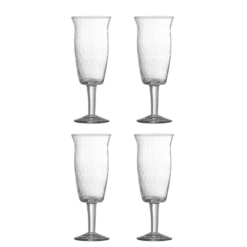 Bloomingville Asha Weinglas Klar aus recyceltem Glas D7,5xH20 cm 4er Set – elegantes Weinglas