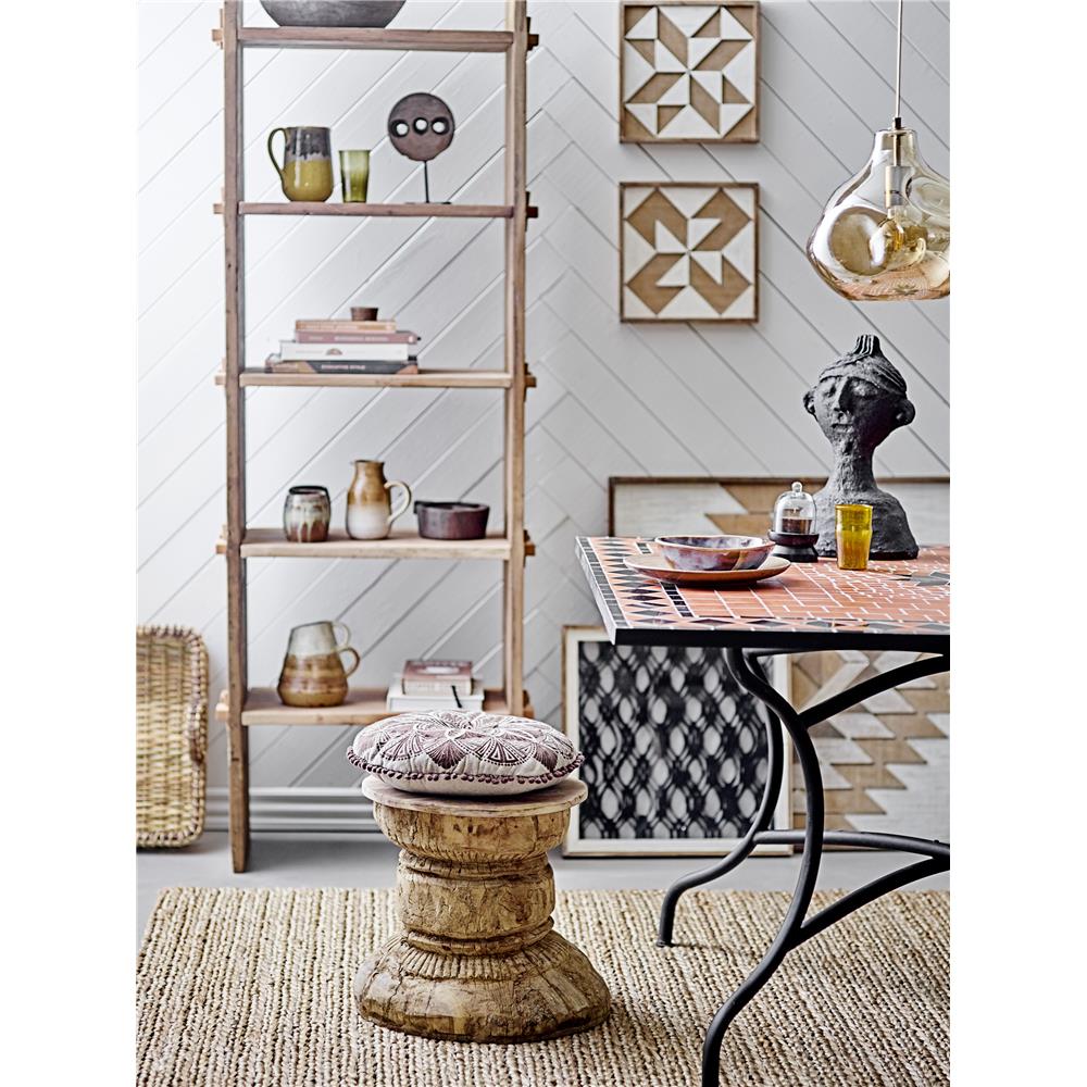 Bloomingville Cizzy Kissen mit Quasten Baumwolle Braun 40 cm Rund