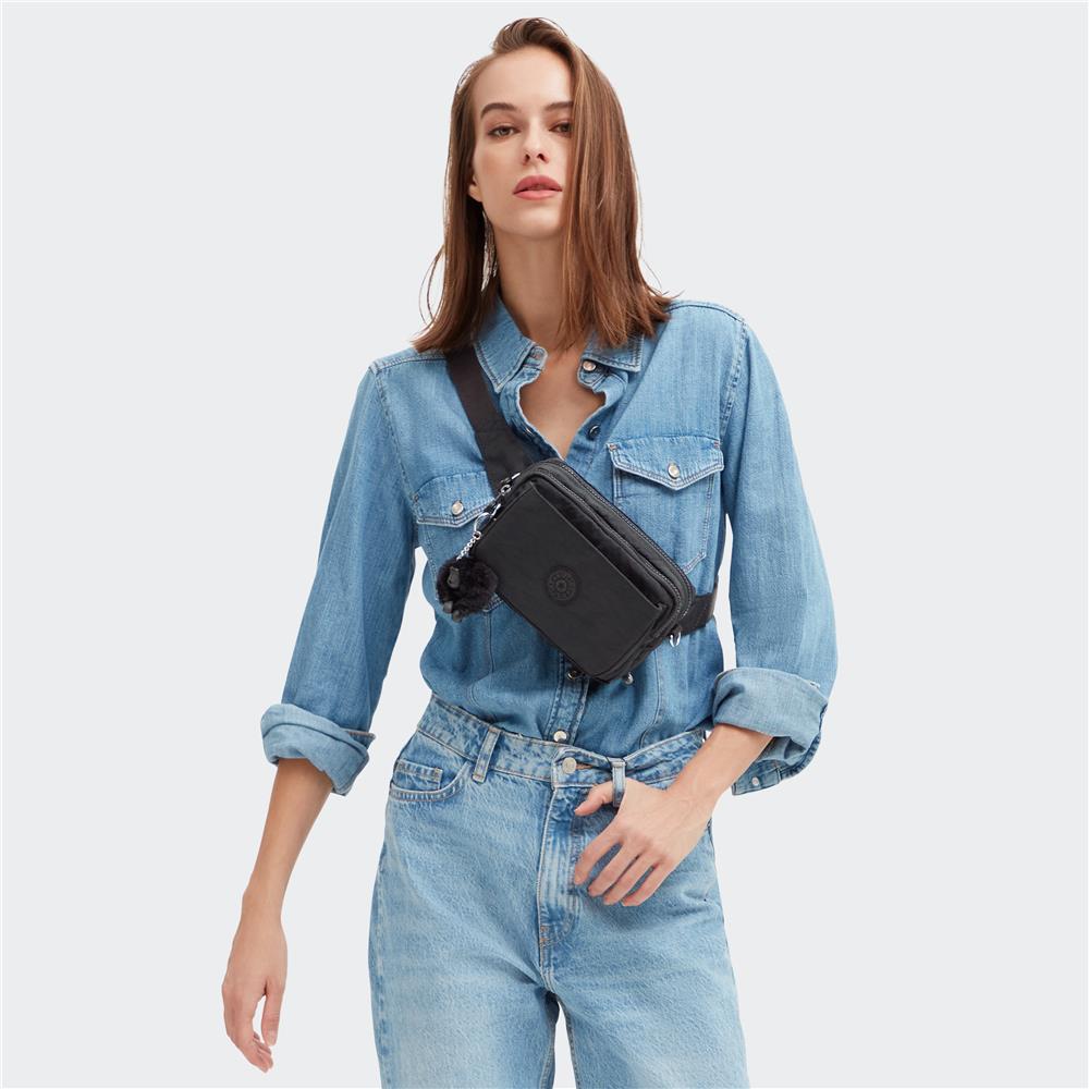 Kipling ABANU MULTI, 2-in-1-Crossbody- und Bauchtasche, Black Noir (schwarz), Schultertasche