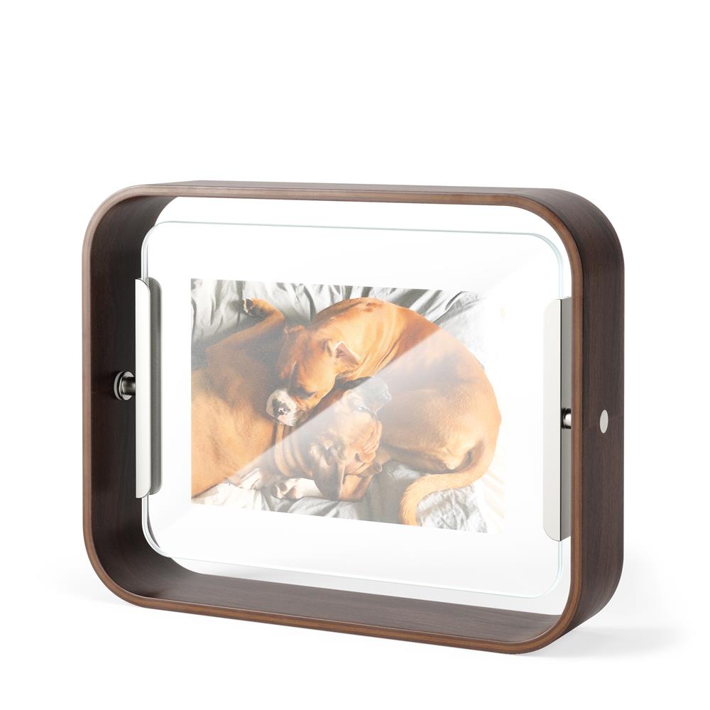 Umbra Bellwood Tischbilderrahmen, zweiseitiger Bilderrahmen in Walnuss Antik