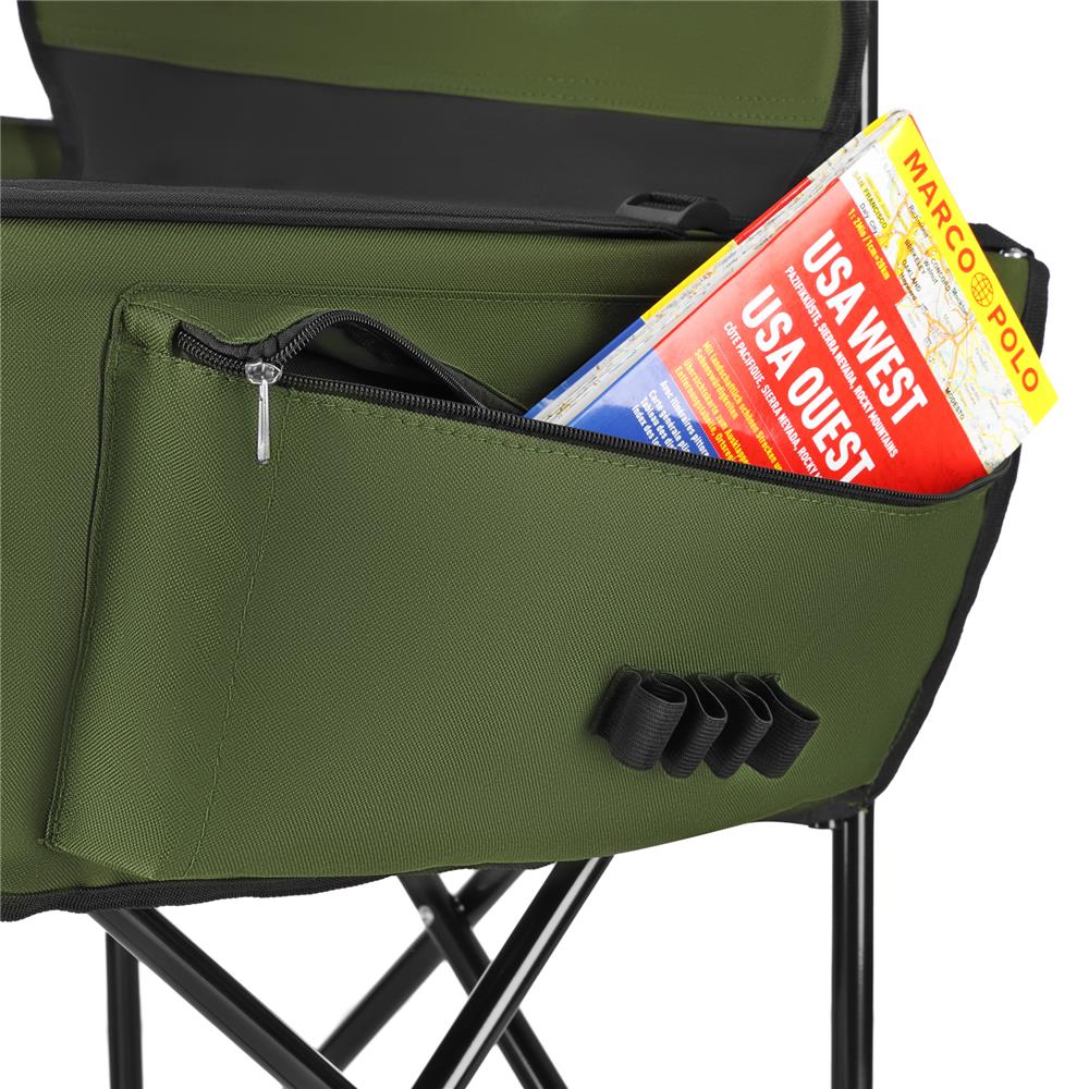 NILS CAMP Campingstuhl in Grün - stabiler Klappstuhl mit Taschen für Camping, Garten & Angeln