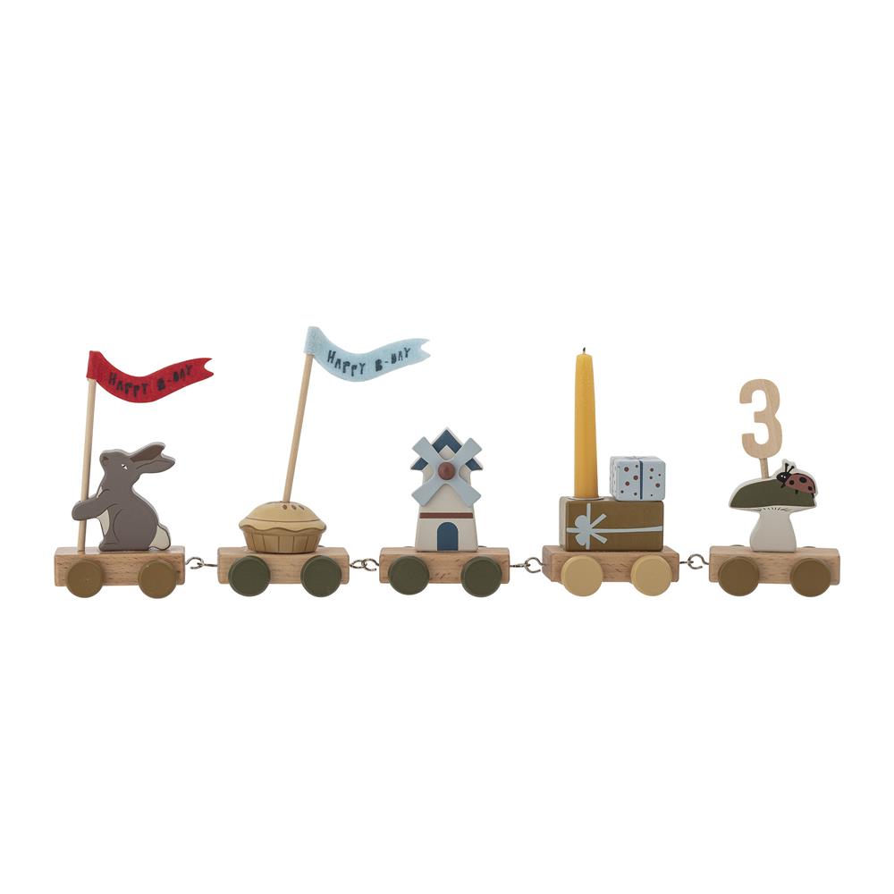 Bloomingville MINI Alfi Geburtstagszug Geburtstagsdekoration Kerzenhalter Geburtstag Kindergeburtstag