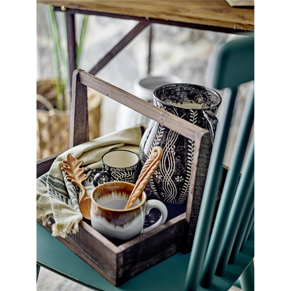 Bloomingville Aswan Krug in Schwarz aus Steingut, handbemalt