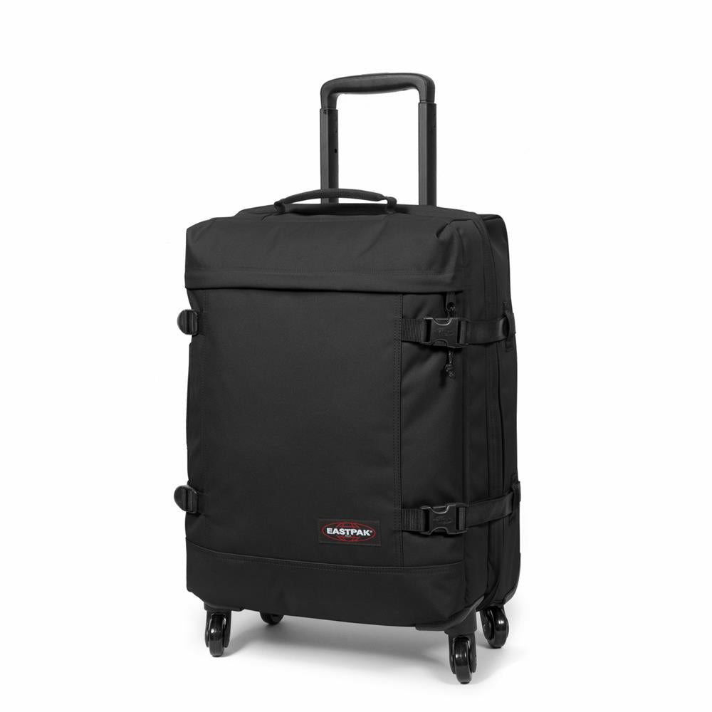 Eastpak TRANS4 S, Kleiner Reisetrolley, Black (schwarz), 44L, Rollkoffer mit 4 Rädern und TSA-Schloss