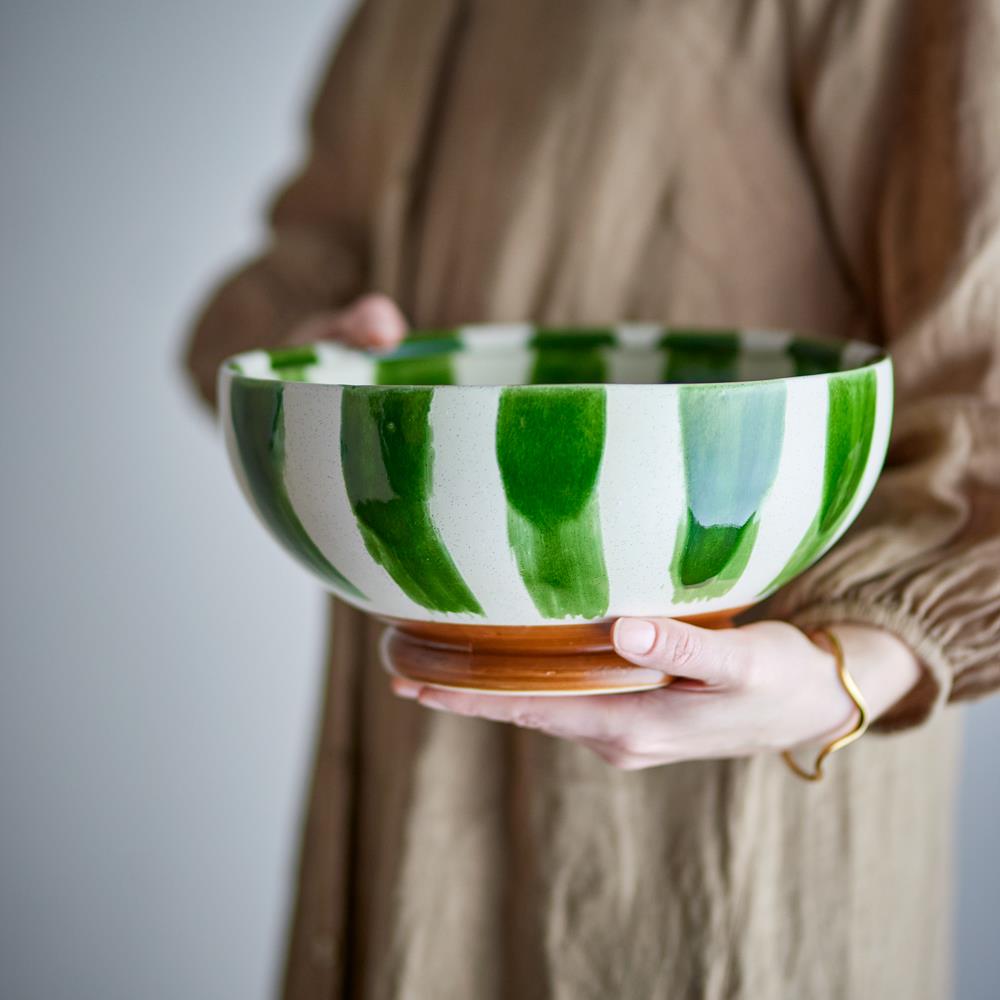 Bloomingville Shakti Schale grün Steingut D26xH12 cm 3250 ml