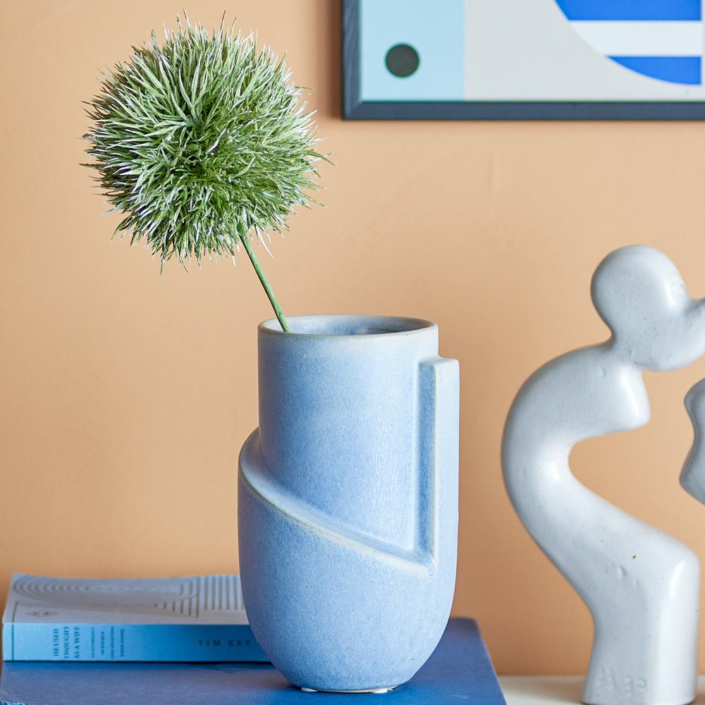 Bloomingville Norbert Vase Blau Steingut 18,5 cm
