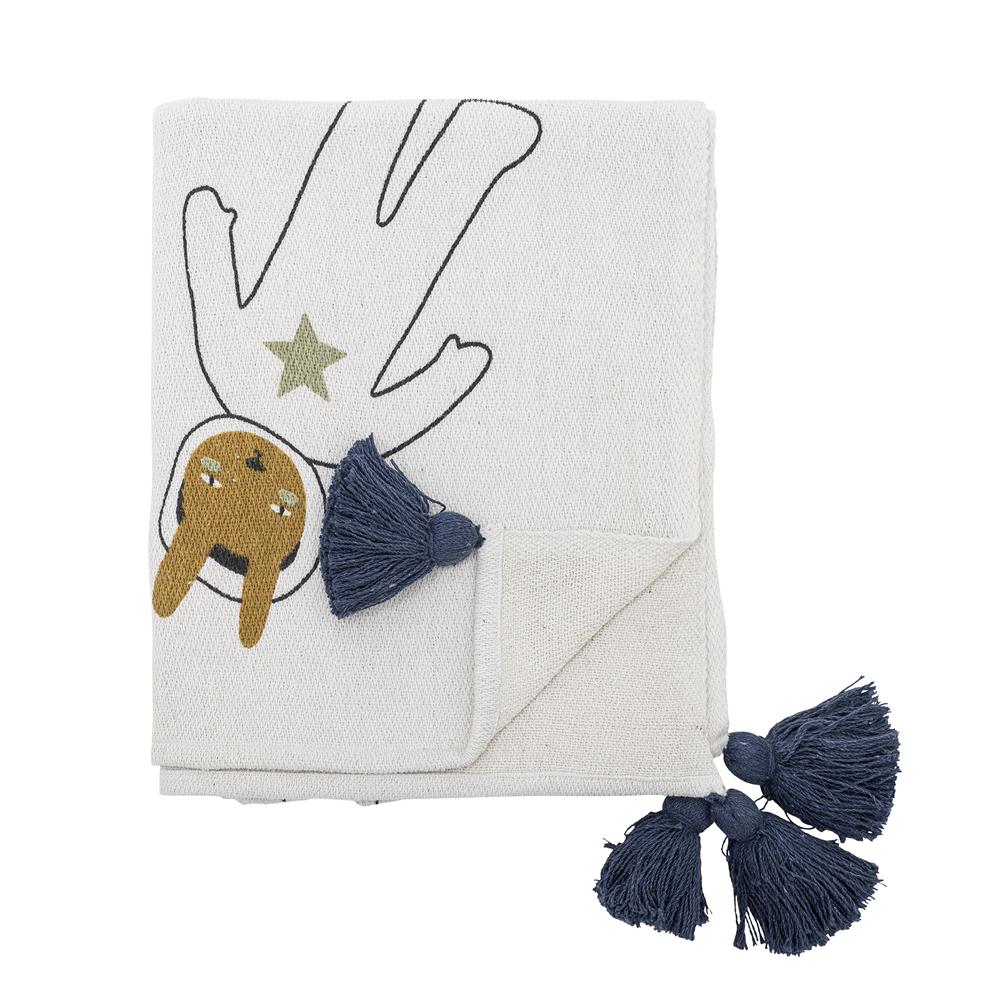 Bloomingville MINI Space Decke, Weltraum, Recycelte Baumwolle, Kinderzimmer, dänisches Design