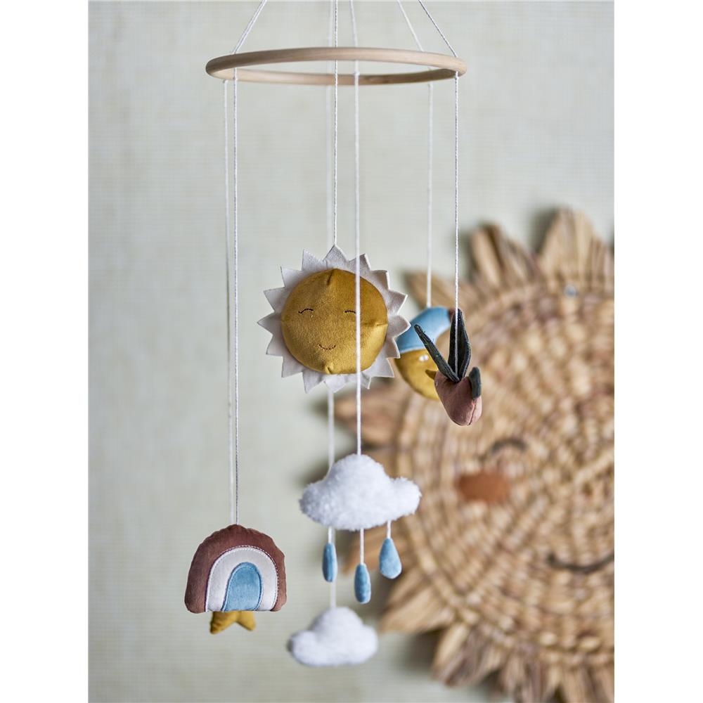 Bloomingville MINI Vigge Mobile, Sonne und Mond, Braun, Kinderzimmer, Dekoration, dänisches Design