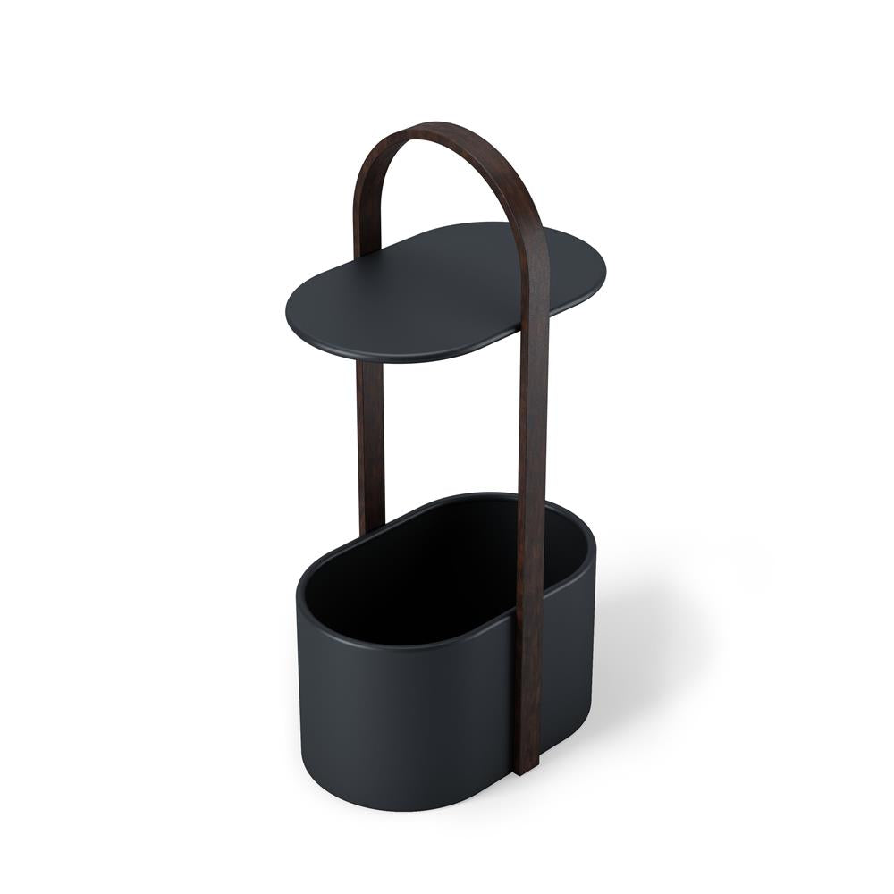 Umbra Bellwood Beistelltisch mit Ablagefläche und Kabelkanal in Schwarz/Walluss