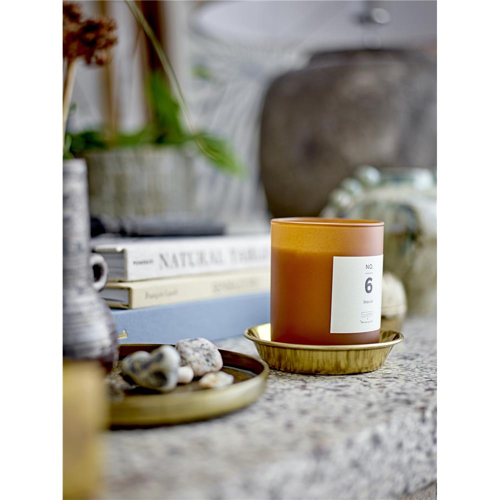 Bloomingville NO. 6 - Sequoia Duftkerze, Braun, Natürliches Wachs, 210 G. - 50 Hour - Gift box - D8xH10 cm