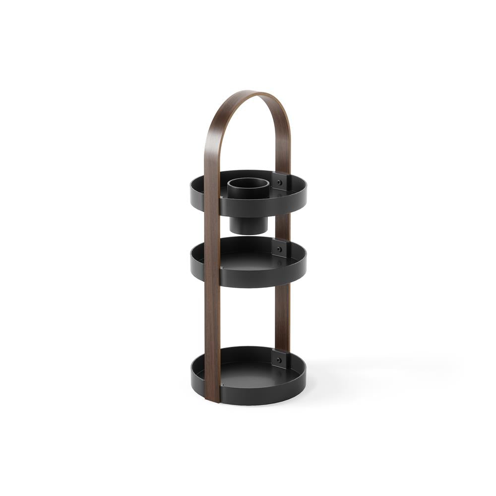 Umbra Bellwood 3-stufiger Kosmetik/Makeup Organizer in Schwarz/Walnuss