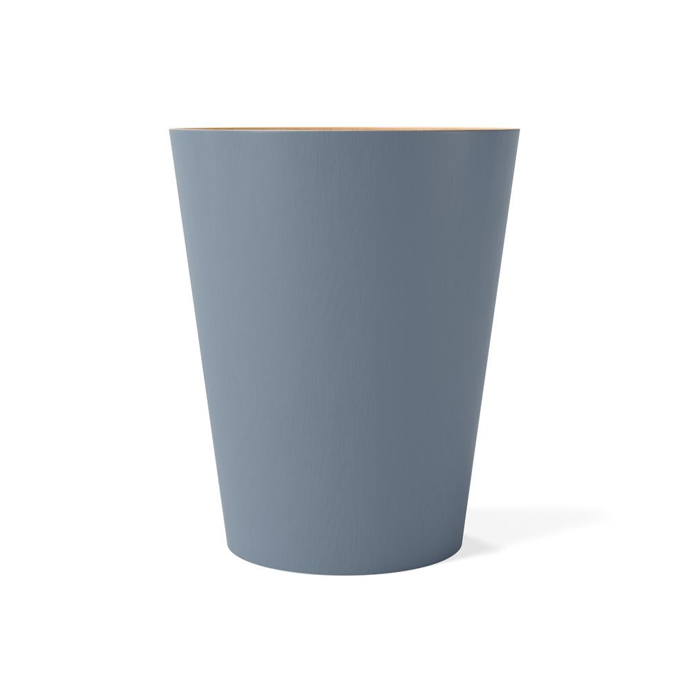 Umbra Woodrow Abfalleimer, Schieferblau/Holz, 7,5 Liter, Zweifarbiger Papierkorb