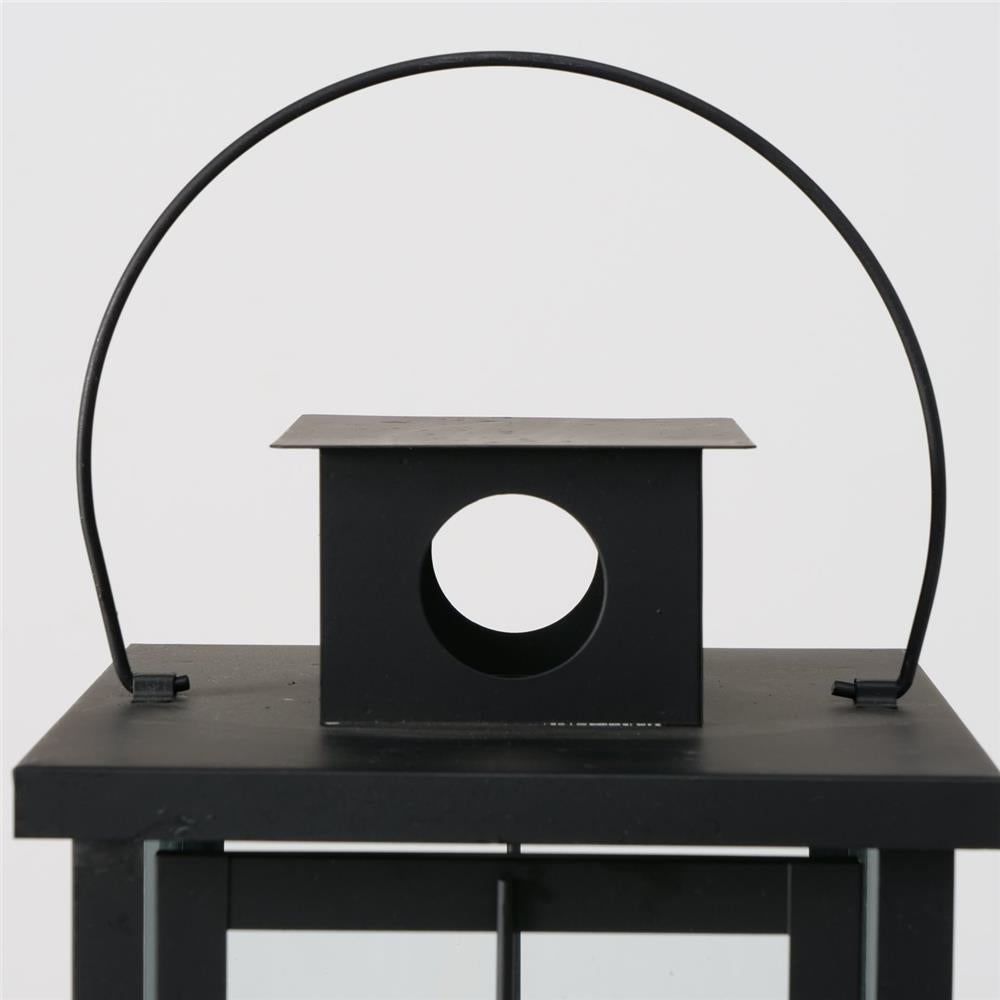 BOLTZE Laterne Arizona 2er Set Schwarz Metall Windlicht Kerzenhalter Skandinavisches Design