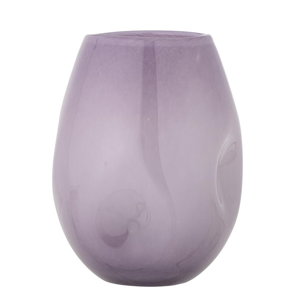 Bloomingville Lilac Vase in Violett, 22cm, aus Glas mundgeblasen