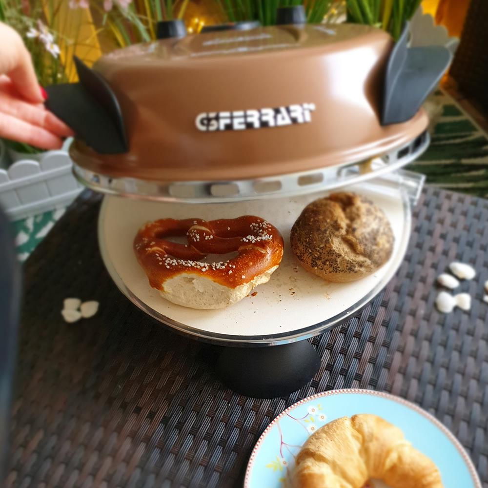 G3Ferrari elektrischer Pizzaofen Delizia 1200 W für Pizza Ø 31cm kupfer Pizzamaker mit feuerfestem Naturstein
