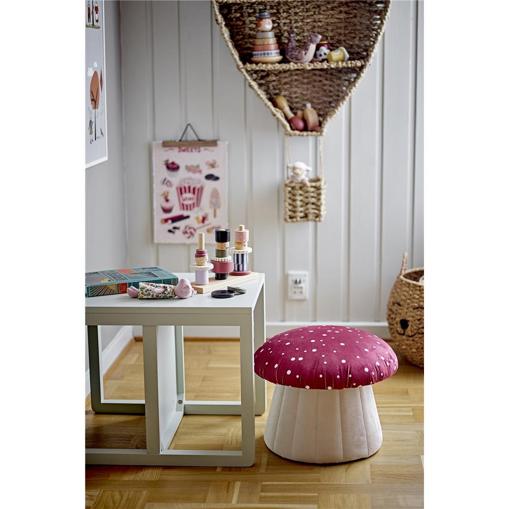 Bloomingville MINI Lue Hocker Pilz Rot 37x30 cm Polyester Kinderzimmer Puff Sitzhocker dänisches Design